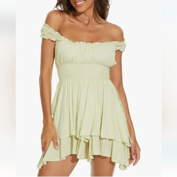 FOROLAV Ruffle Flowy Romper Dress - Picture 2 of 13